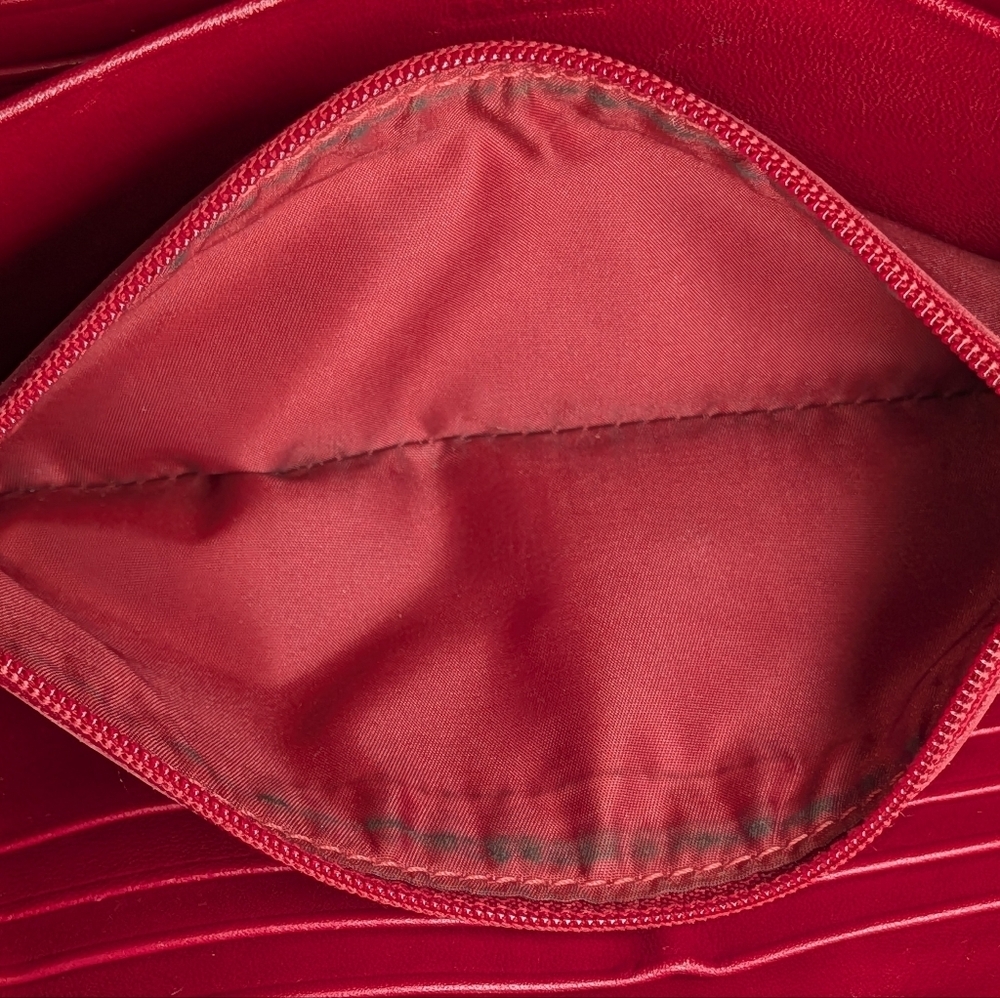 Coach Zoe Vintage Red Leather Zip Wallet Buckles Accordion Organizer EST 1941 - Picture 15 of 15